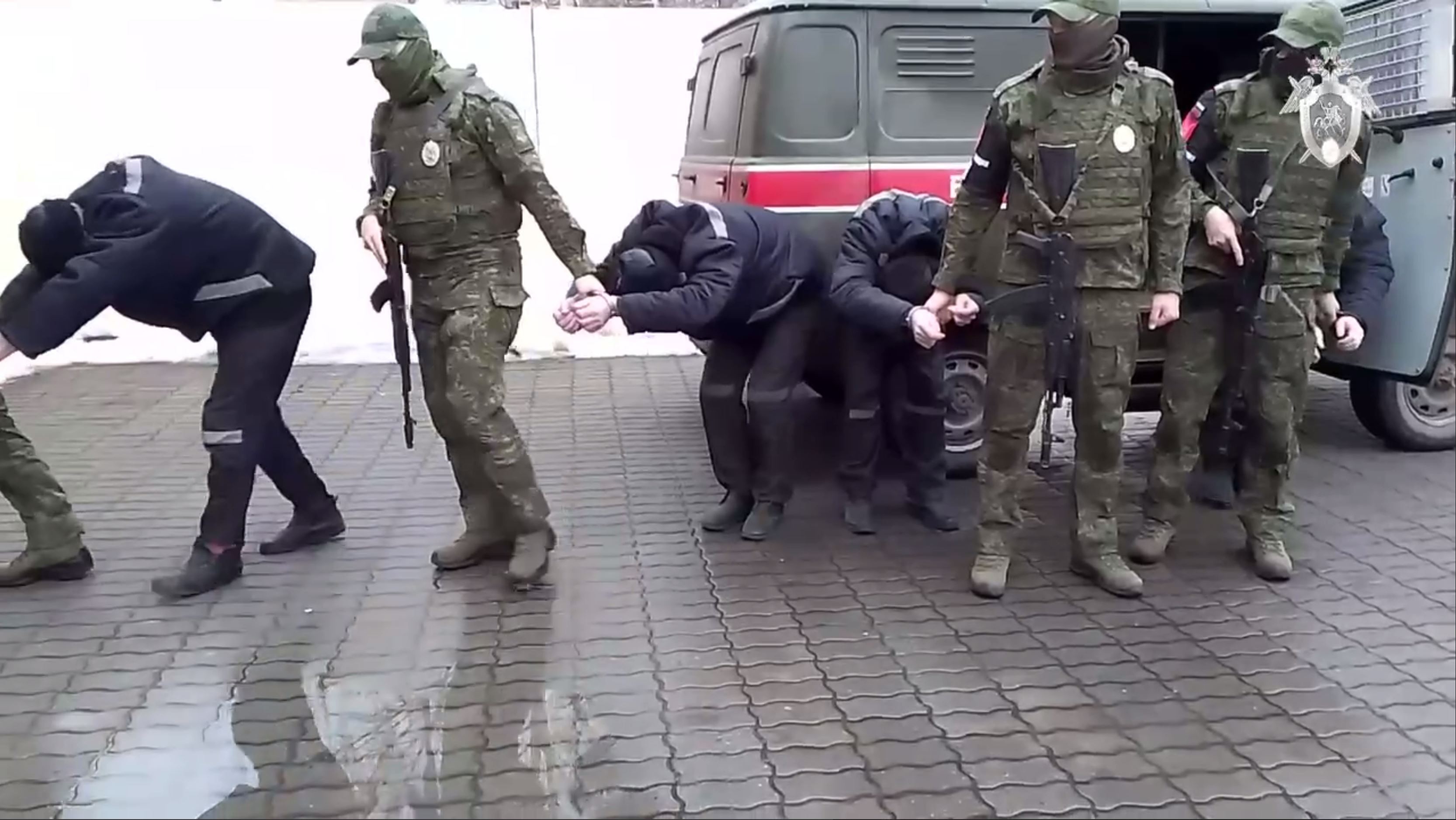 Кадры СК России: военнослужащие ВСУ Иван Фурлет, Юрий Задорожный, Юрий Сыченко и Юрий Хаюк