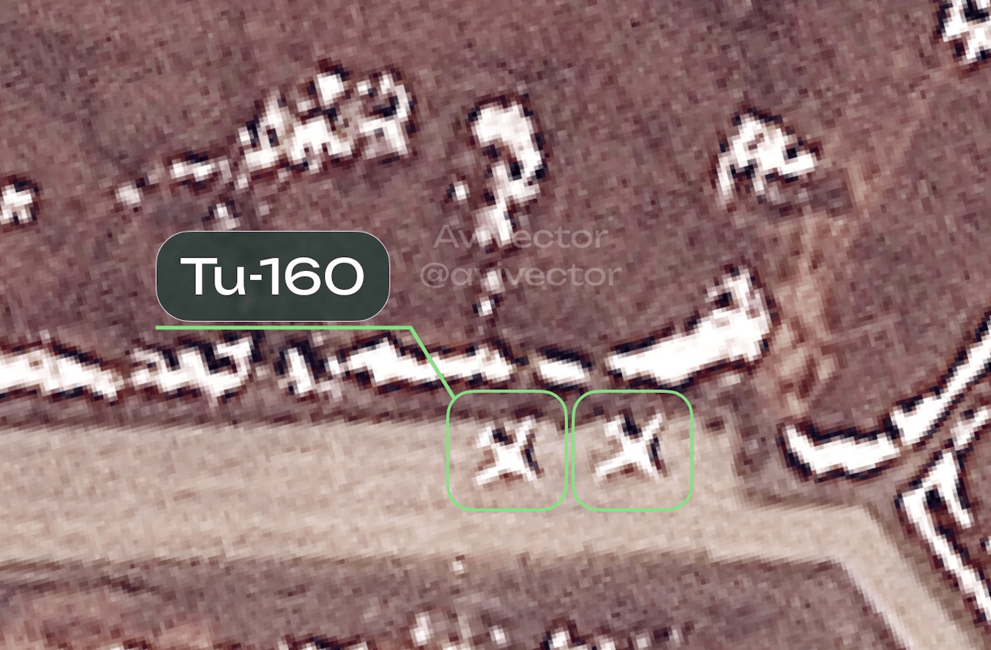 A screenshot of satellite imagery shared by AviVector indicates that one of Russia's Tu-160 long-range bombers arrived at the Anadyr air base on June 4. Screenshot: AviVector (X)