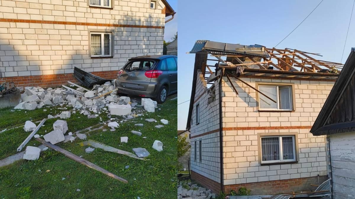 The aftermath of debris from what is believed to be an F-16 missile crashing into a house in the village of Wyryki-Wola, Poland, during a Russian intrusion into the country's airspace overnight on Sept. 9-10. Photo: polsatnews.pl