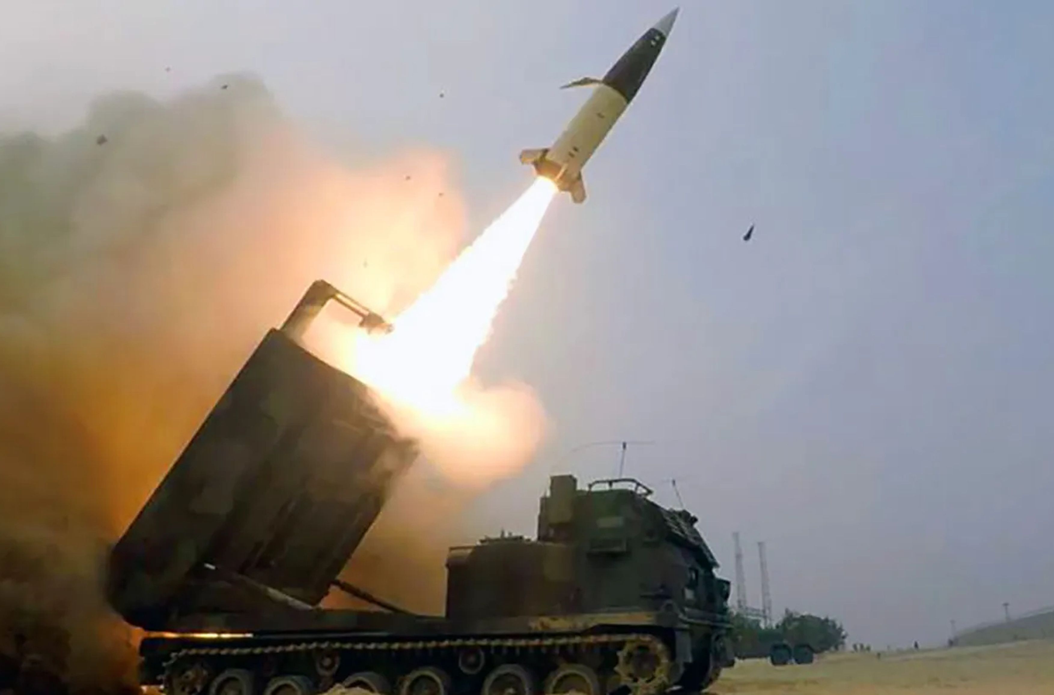 The launch of an ATACMS missile