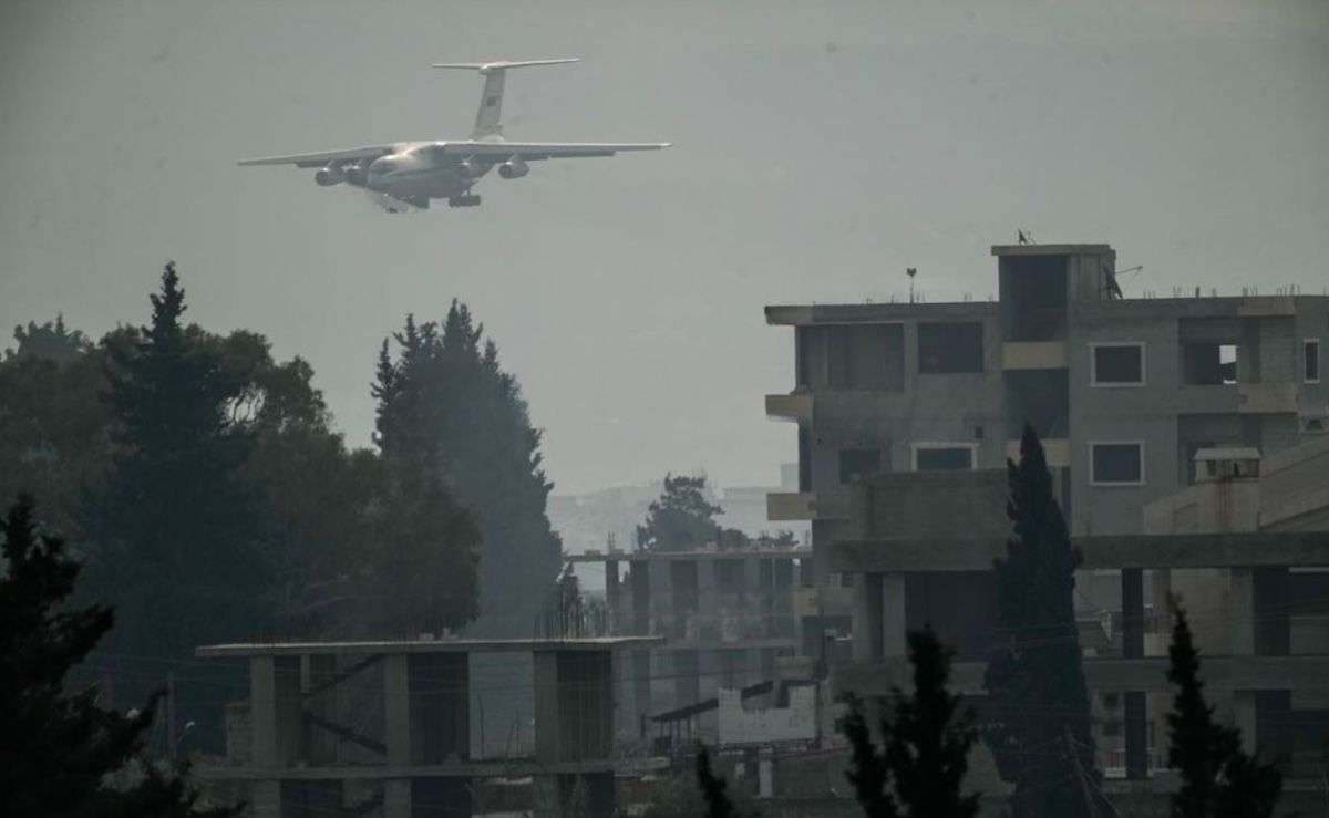 A Russian transport plane over Latakia.