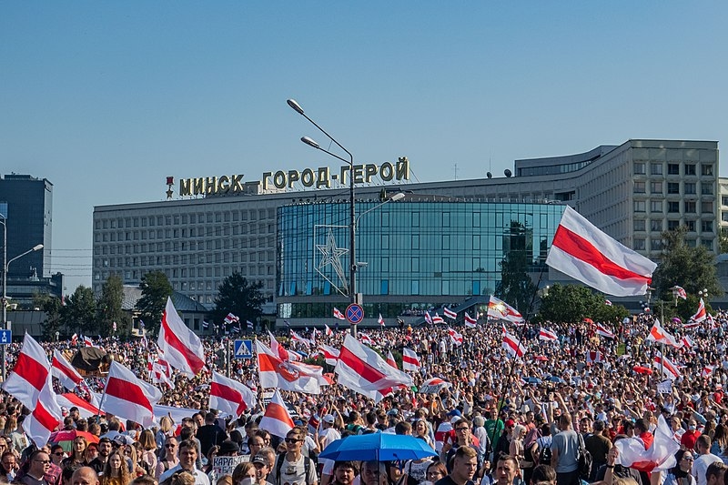 Protest rally against Lukashenko on Aug. 30, 2020, in Minsk, Belarus.