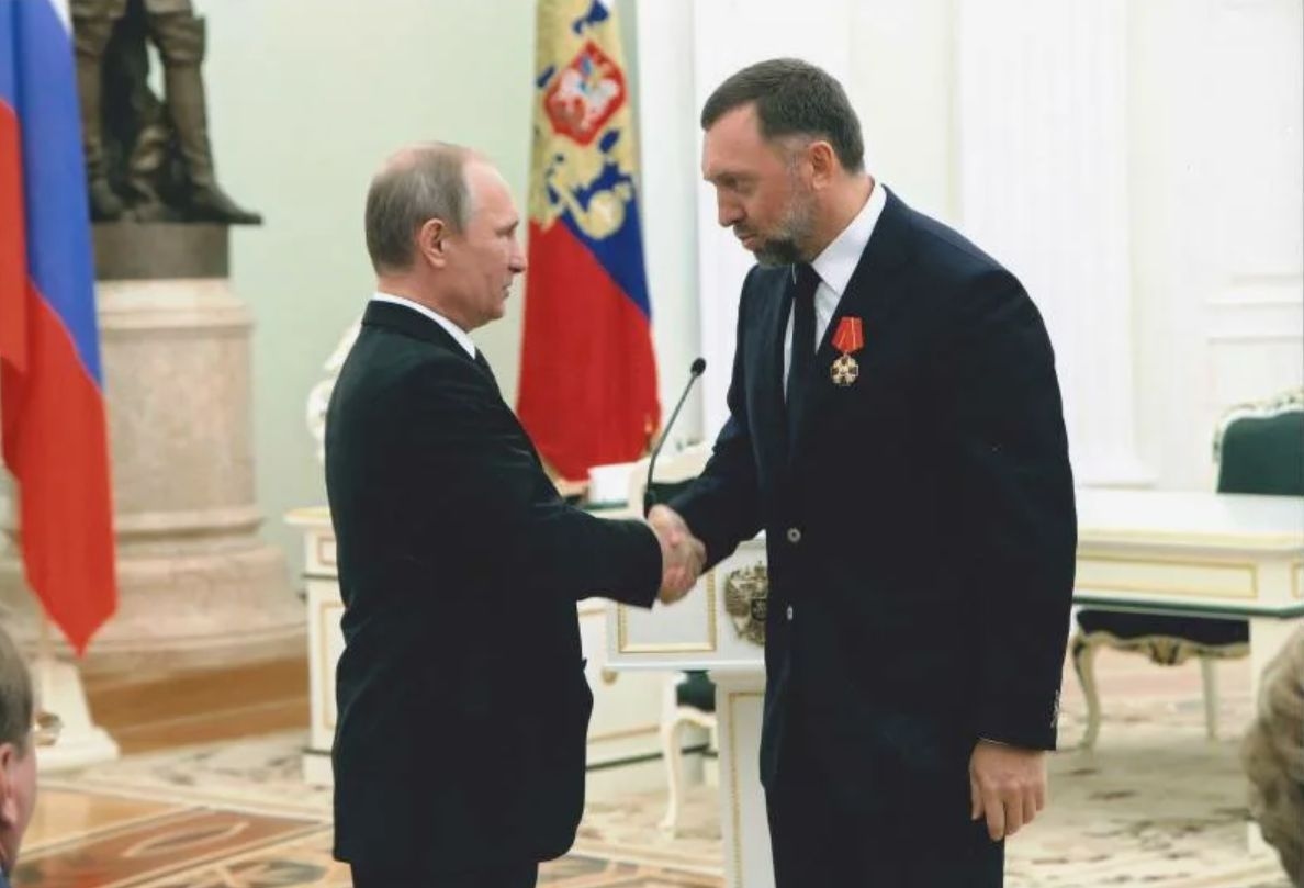 Vladimir Putin and Oleg Deripaska