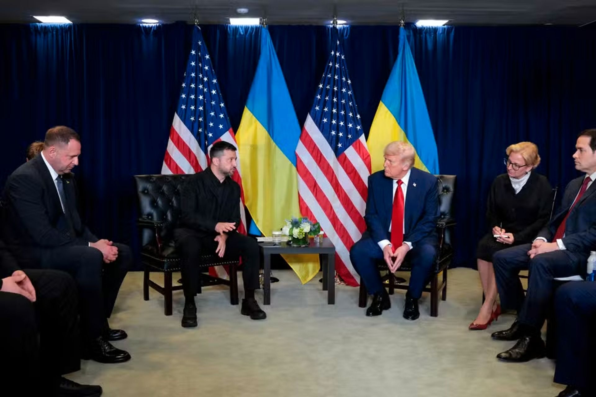 Volodymyr Zelensky and Donald Trump at a meeting in the U.S. in September 2025
