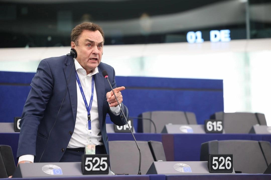 Lithuanian MEP Petras Gražulis speaking during a plenary session in 2026