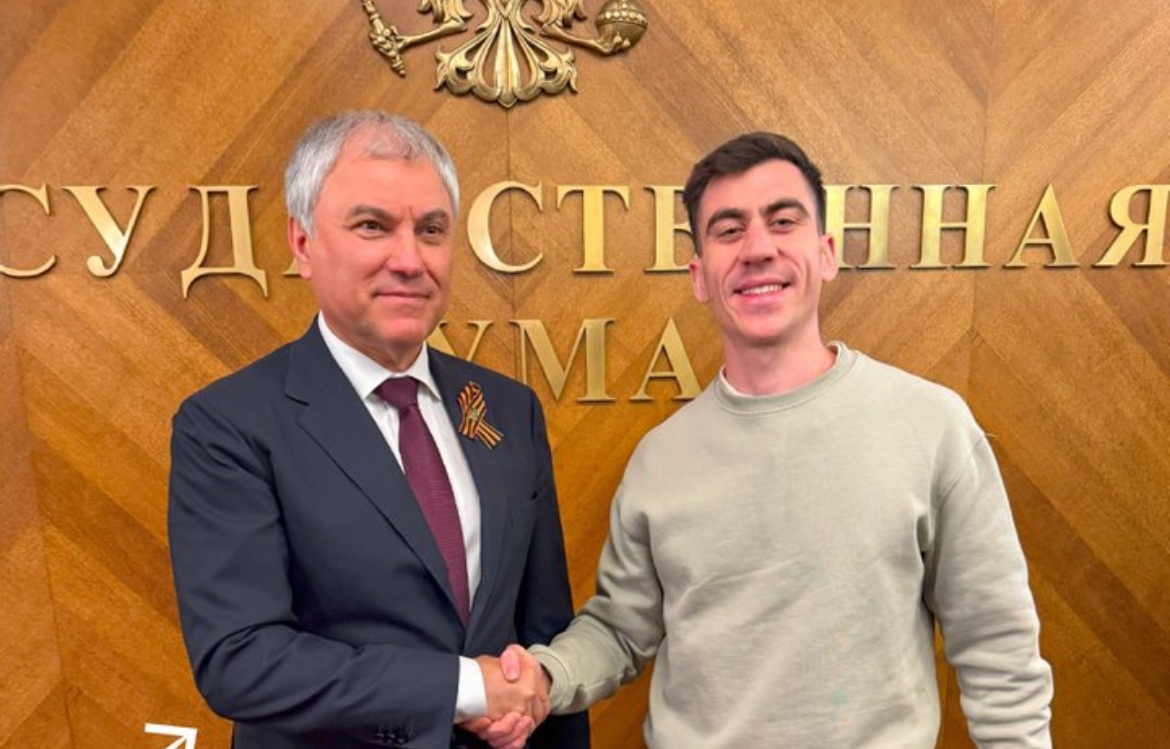 Fidias at a meeting with Russian State Duma Chairman Vyacheslav Volodin in May 2025
