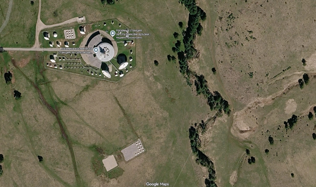 Satellite image of the “Plana” station, approximately 20 kilometers south of Sofia