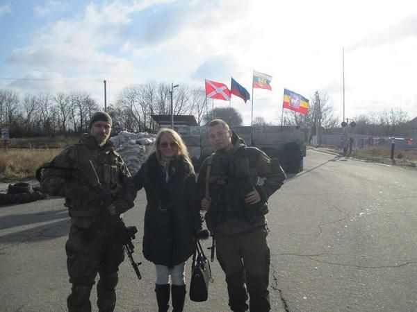 Dragana Trifković and Alexey Milchakov (right) in Donbas, 2015