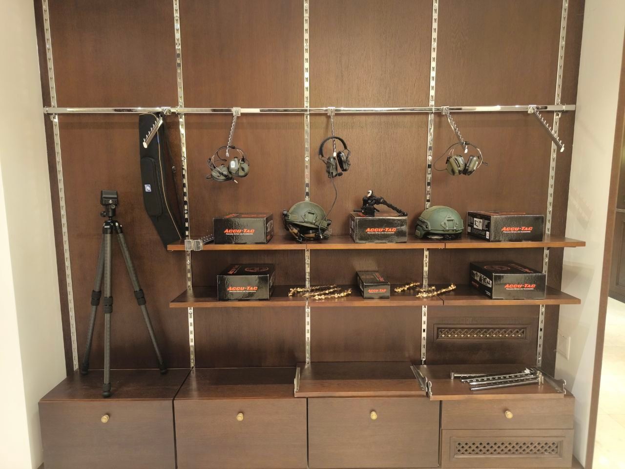 American scopes by Nightforce and ZCO, and Accu-Tac bipods at the Lobaev Arms store. December 2025.